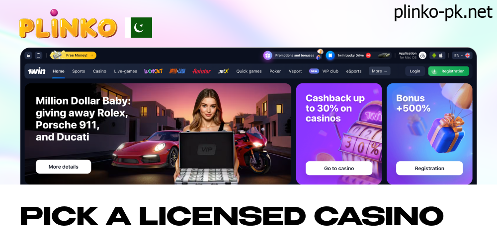 Pick a licensed online casino