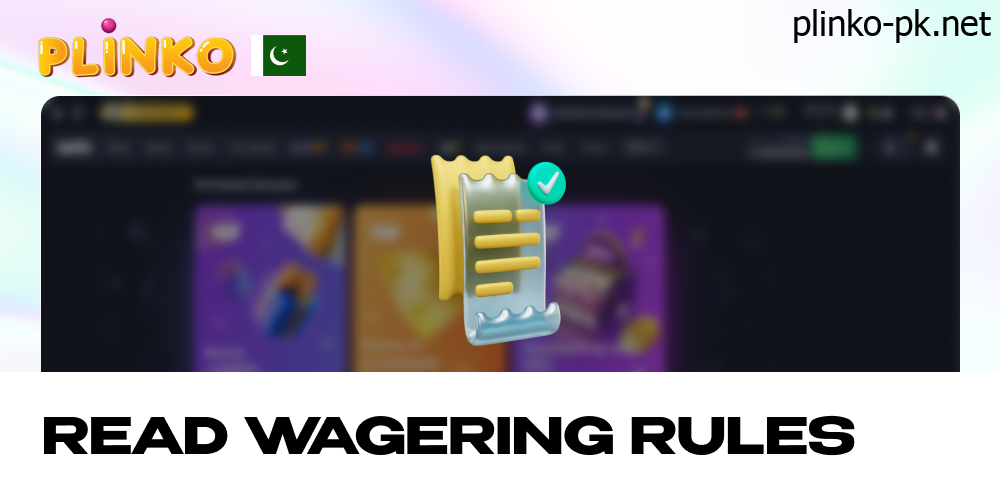 Read wagering rules and play Plinko game