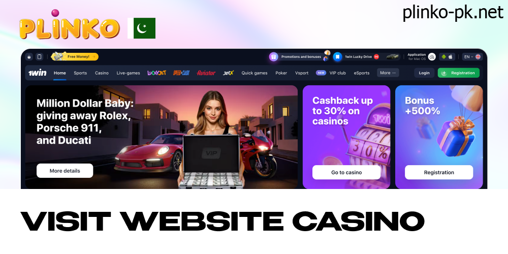 Open browser and visit website casino